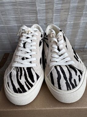 Madewell Zebra-Pattern Low-Top Sneakers in White and Black